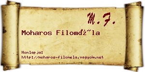 Moharos Filoméla névjegykártya